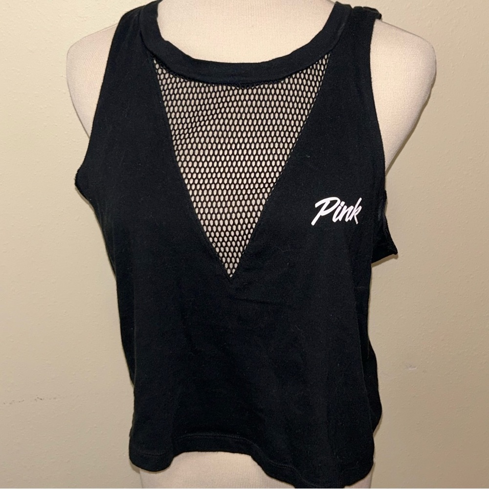 PINK Victoria’s Secret Crop Black Muscle Tank
